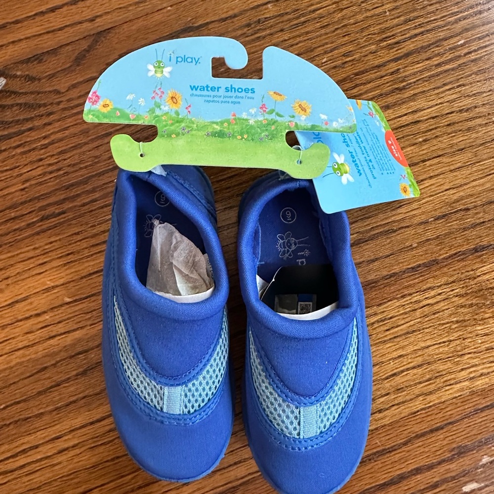 i play. Blue Slip-On Water Shoes with Elastic Goring
